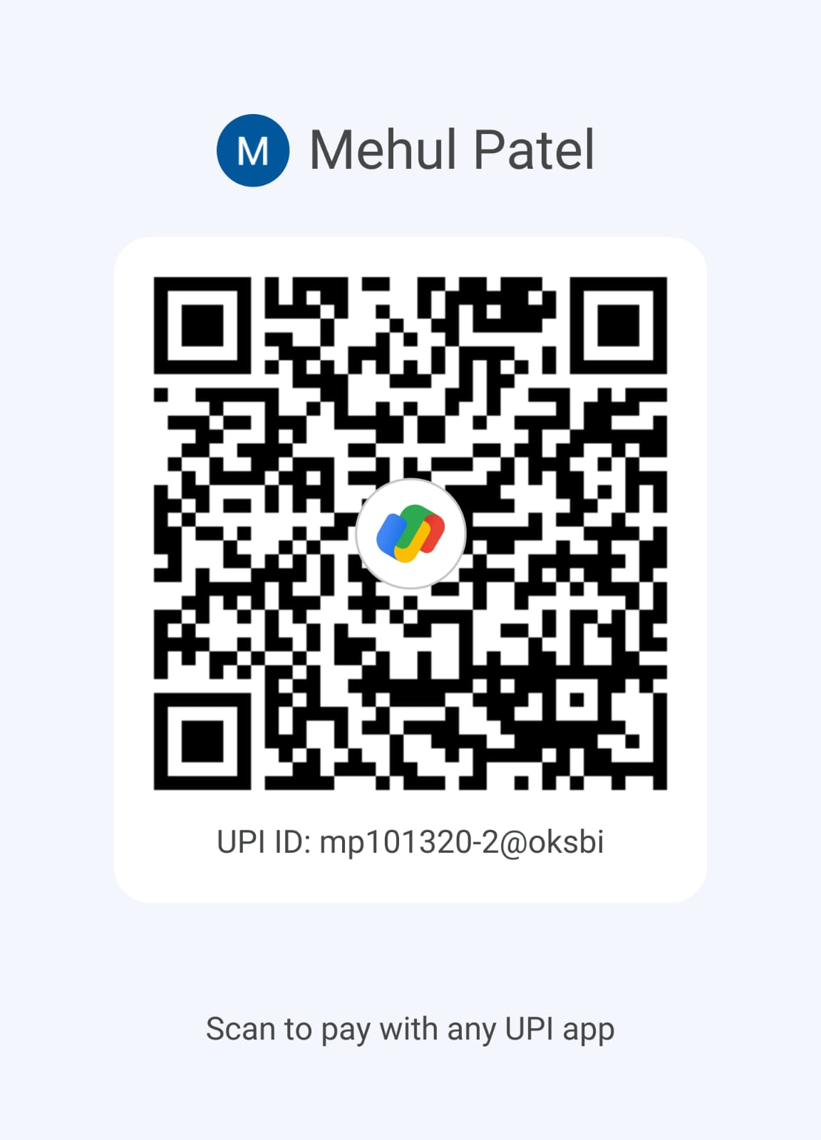 UPI QR code for payment